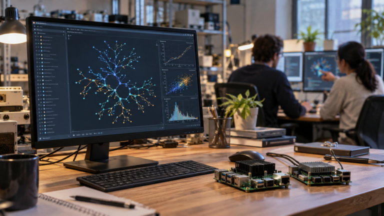 Computing experiments in focus with machine-learning researchers comparing results.