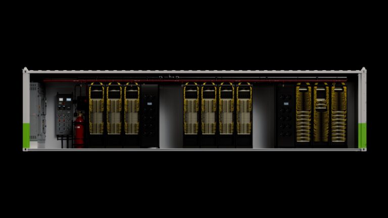 NVIDIA DSX POD modular AI factory container, cutaway view